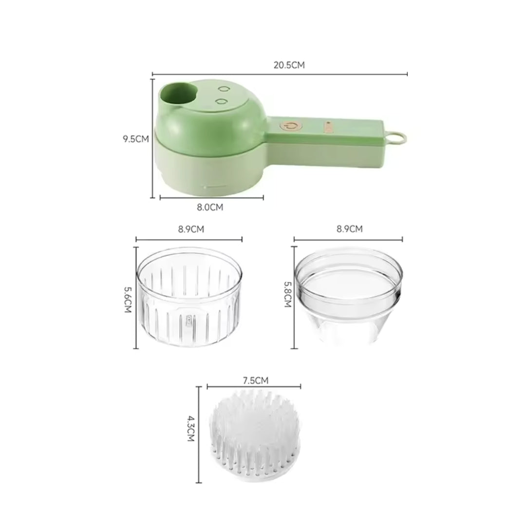 Tocator de bucatarie electric 4 in 1 portabil: Feliere, Tocare, Curatare, Maruntire